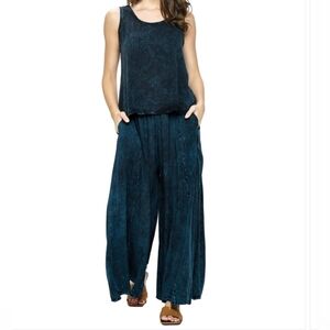 Y102 NWT Yak N Yeti Palazzo Pant Vintage Wash Sm/Md Lg/XL Elastic Waist Wide Leg